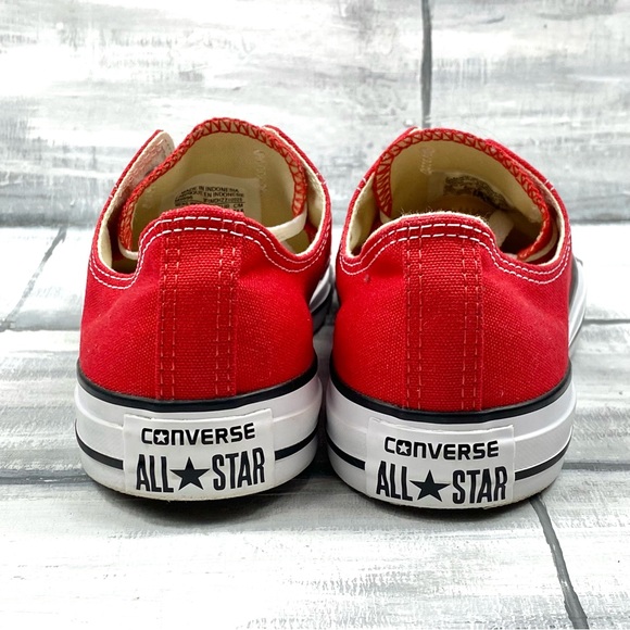 Converse Chuck Taylor All Star Lo Sneakers Red Lace Up Low Top Canvas Skate Shoe - Picture 10 of 16